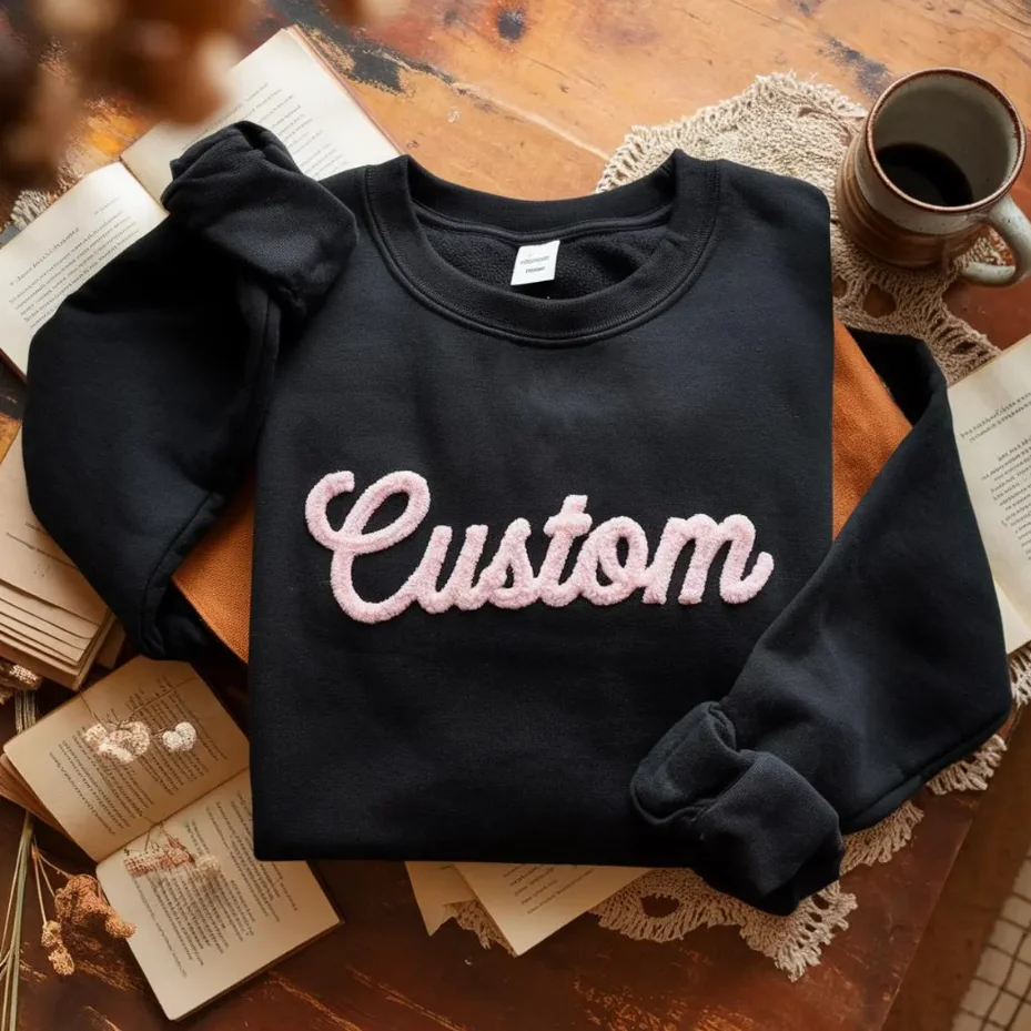 تخصيص الشنيل الغزل المطرزة لعبة يوم غامض رسالة ، قميص روح الفريق ، أمهات كرة القدم ، شانيل التصحيح فريق رياضي البلوز #1