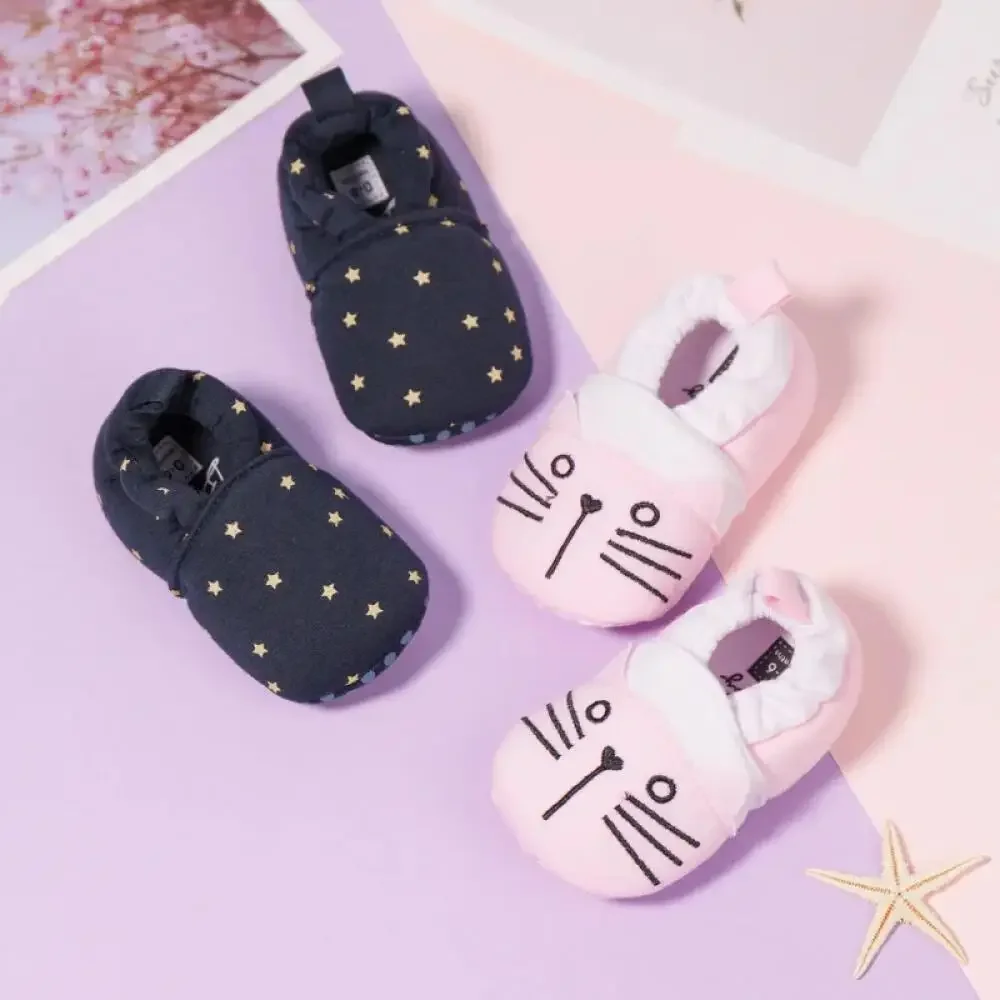 Chaussures en coton à semelle souple pour bébé, mignonnes, équation animale, chat, doux pour la peau, anti-alde, tout-petit, bébé, première paire de chaussures de marche