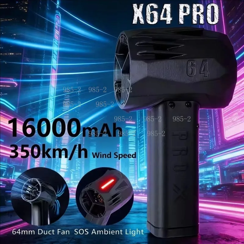 Mini X64 PRO Turbo Jet Fan, 750W High Power Handheld Violent Blower, 64mm Duct Fan for Car Cleaning