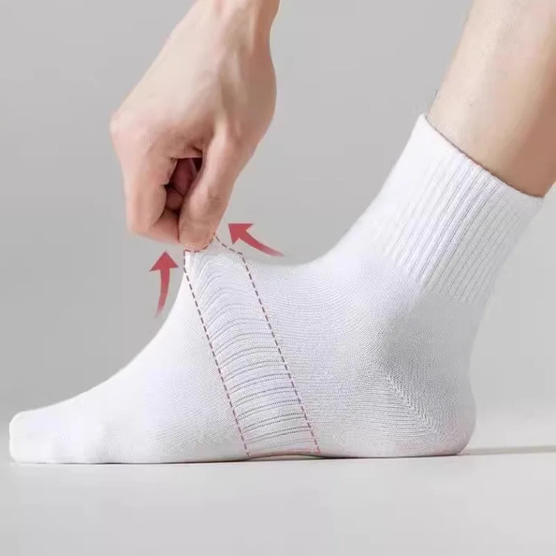 5 أزواج جديد الرجال القطن نمط جديد جوارب بيضاء الرجال لينة تنفس الرياضة الجوارب الطويلة الصيف الشتاء للذكور الجوارب حجم كبير