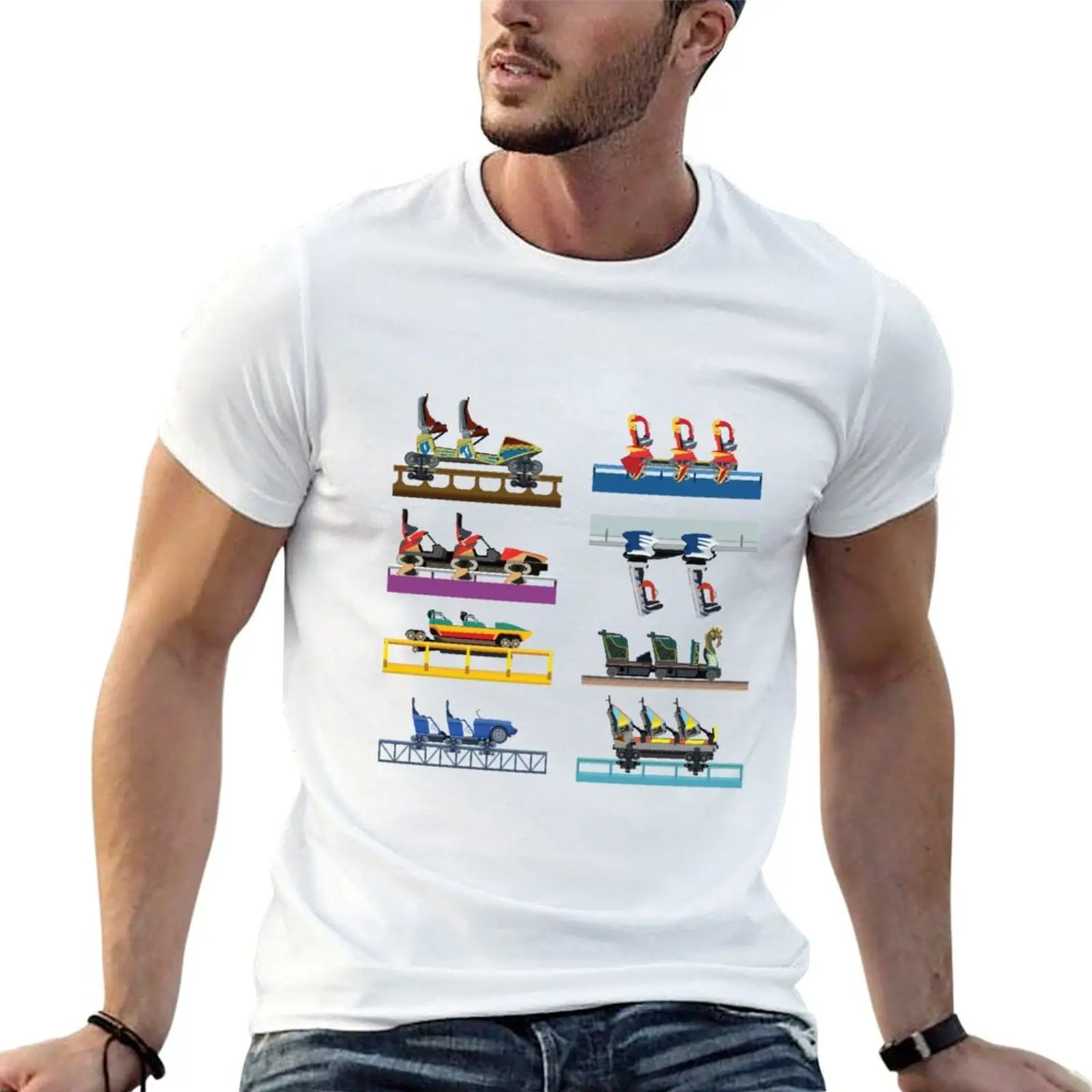 Busch Gardens Williamsburg Coaster Car Design T-Shirt quick-drying heavyweights men t shirt