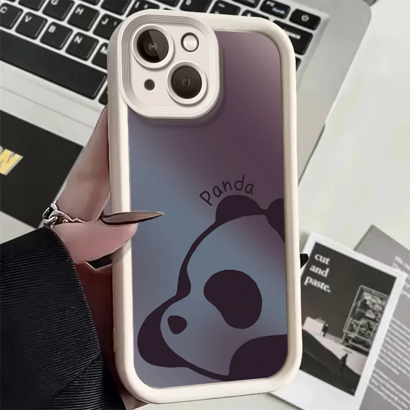 Sky ladder painted colorful panda phone case For iPhone 11 12 13 14 15 pro max