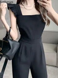 Jumpsuits Women Solid Designed Seductive Cozy Korean Style Simple New Ladies Summer Cool Leisure Fashion Classic All-match Ins