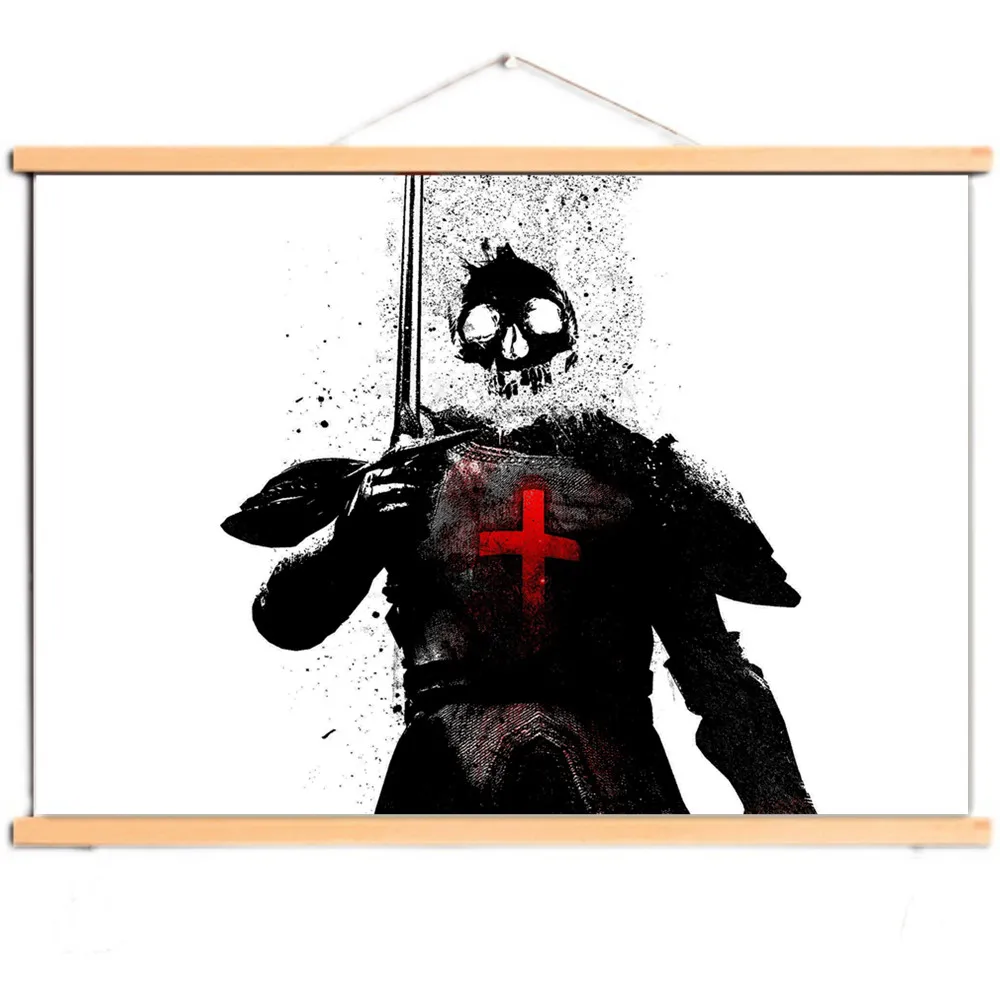 

Upgrade Your Room & Studio Decor with Knights Templar Wall Art Poster Medieval Crusader Warrior Poster Canvas Scroll Painting Z8