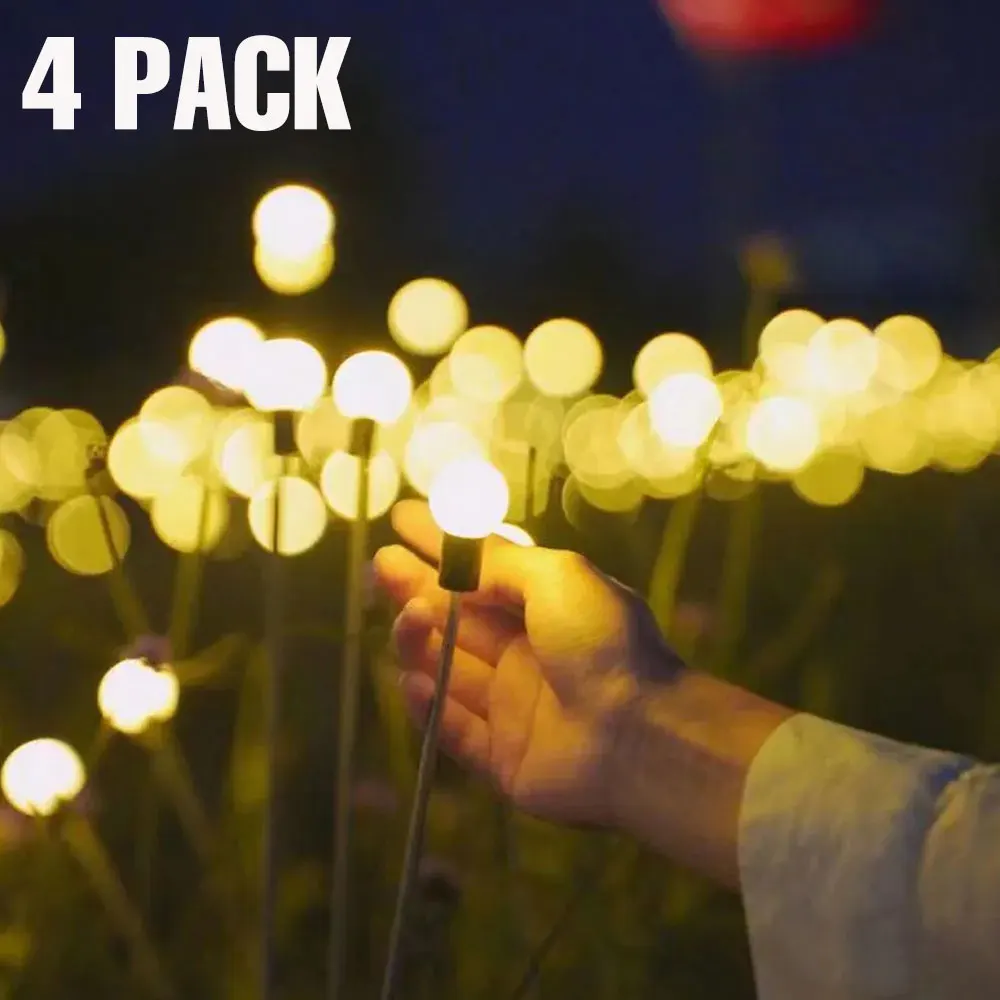 

4 Pack LED Garden Light Solar Lamp Outdoor Waterproof Christmas Decoration Halloween Landscape Pathway Lawn Fairy Firefly Lights