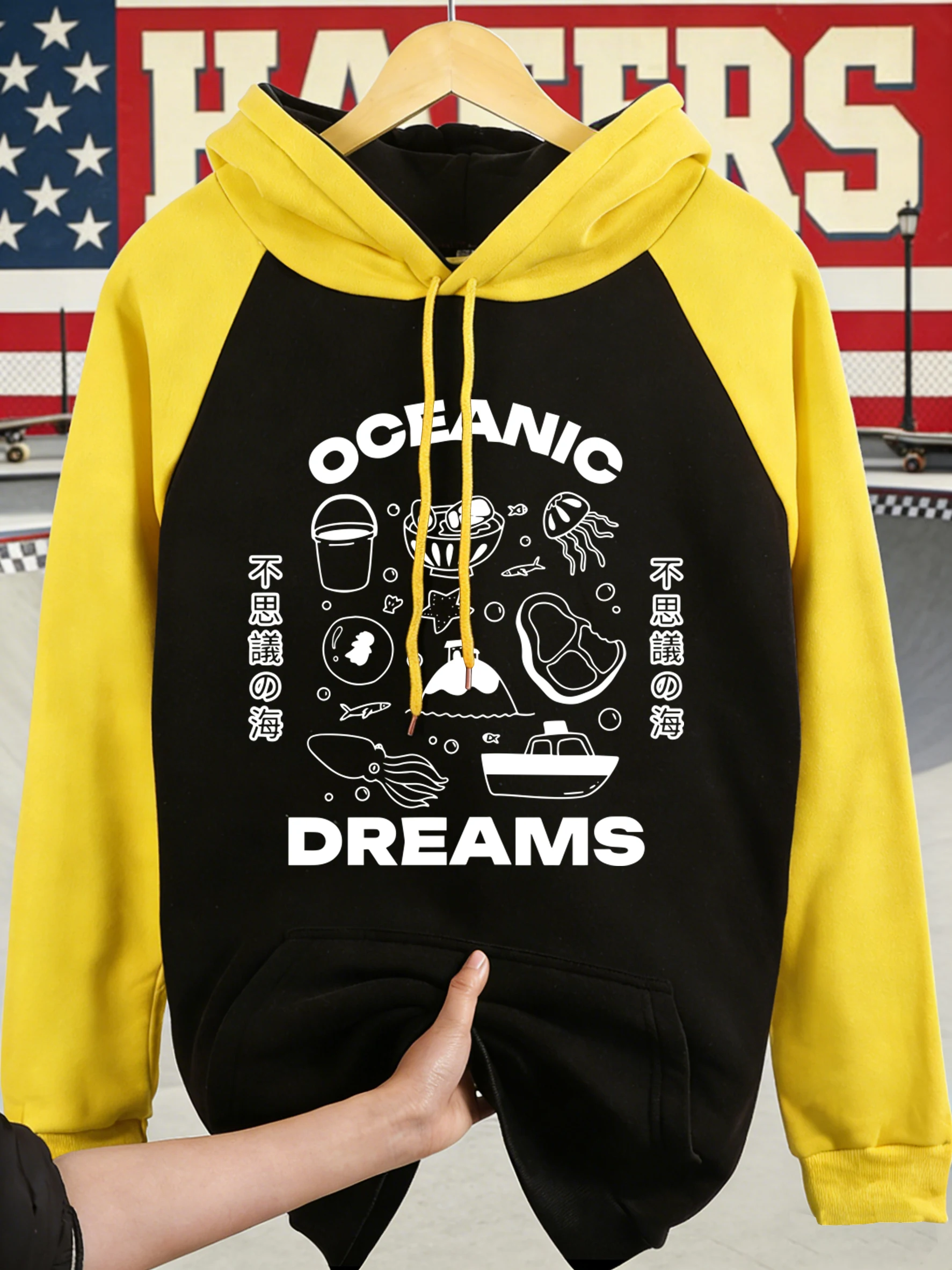 

Распродажа: толстовки-регланы Mysterious Ocean Dreams, мужские, флисовые, повседневные, винтажные, унисекс, в уличном стиле, пуловеры