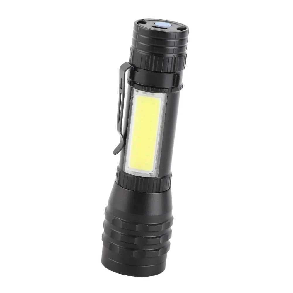 Durable High Brightness Rechargeable Flashlight 4 Modes Waterproof Camping Light COB Sidelight LED Flashlight Emergency Use