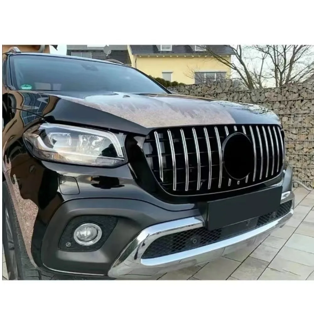 For Mercedes Benz X Class X470 2018-2020 Black/Silviry MatteBlack GT Style Hood Mesh Front Grille Bumper Grill Sport Grid Access