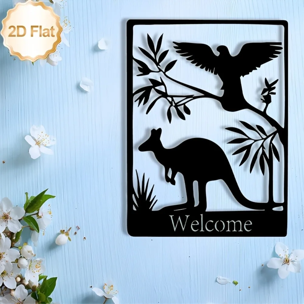 CIFBUY Metal Wall Art Kangaroo Eagle Iron Craft Sculpture Indoor Outdoor Home Living Room Bedroom Decor Accent Plaque