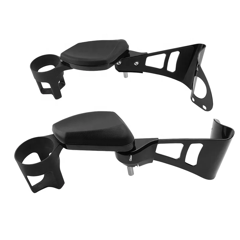 

STLFMotorcycle Parts With Cup Holder Adjustable Rear Passenger Armrests for Harley Touring Electra Glides Tri Glides 14-23