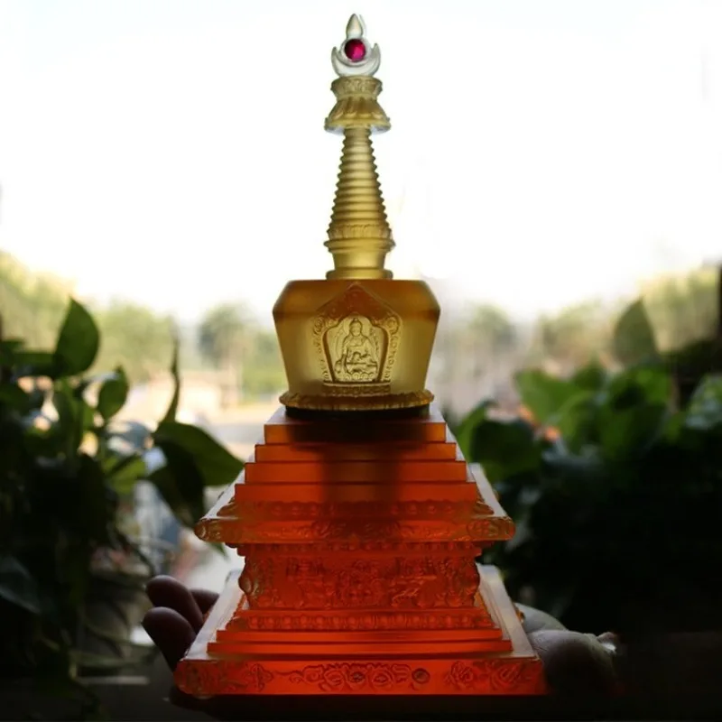 

Stupa stupa, large glazed ornament, bottle Buddhist temple artifact