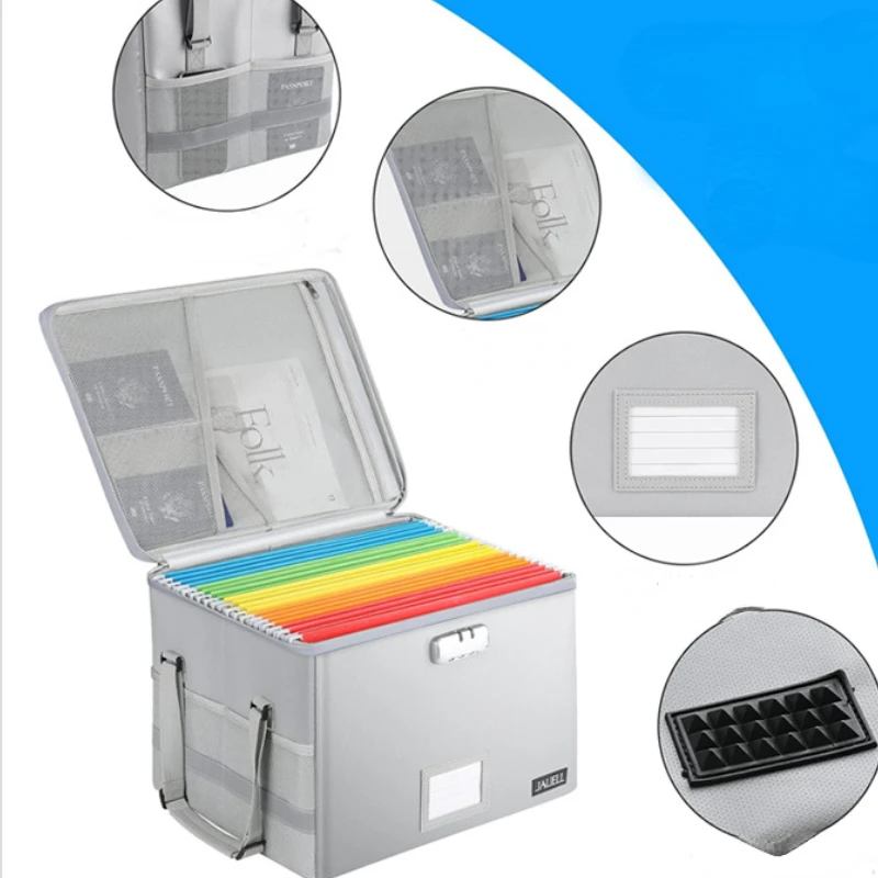 Large Capacity Fireproof and Waterproof File Box Safe for Home and Office Storage