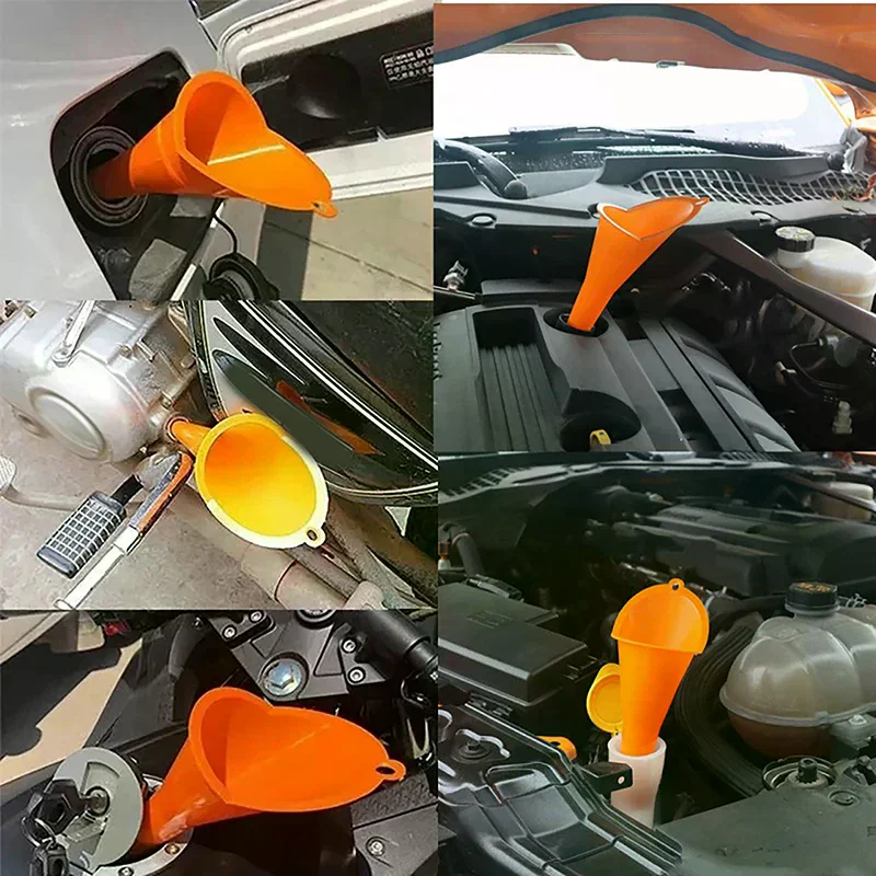 1pc anti-respingo carro boca longa ferramentas de enchimento de combustível de óleo funil de motor de plástico motocicleta reabastecimento acessórios 