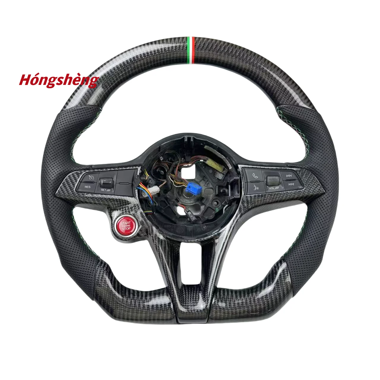 

High-End Alfa Romeo Giulia Custom Carbon Fiber Heated Steering Wheel Luxury Automotive Interior Accessory