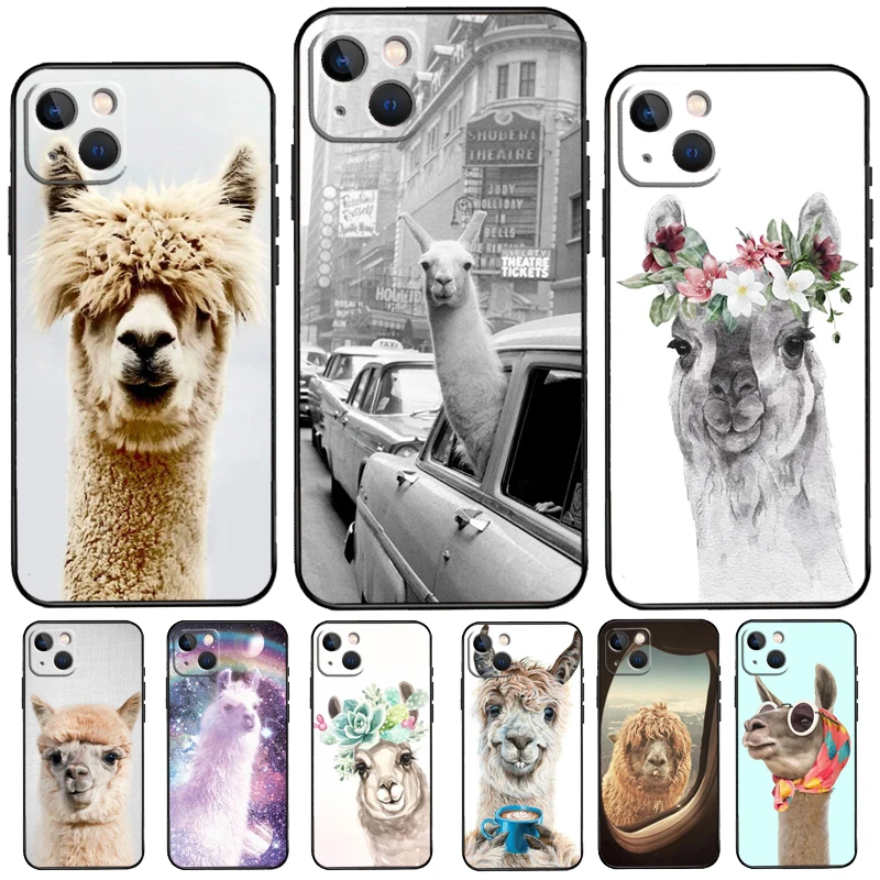 Lama Llama Alpaca Phone Case For iPhone 11 14 Pro Max 12 Mini X XS XR 7 8 Plus SE 2020 13 Pro Max Soft Cover