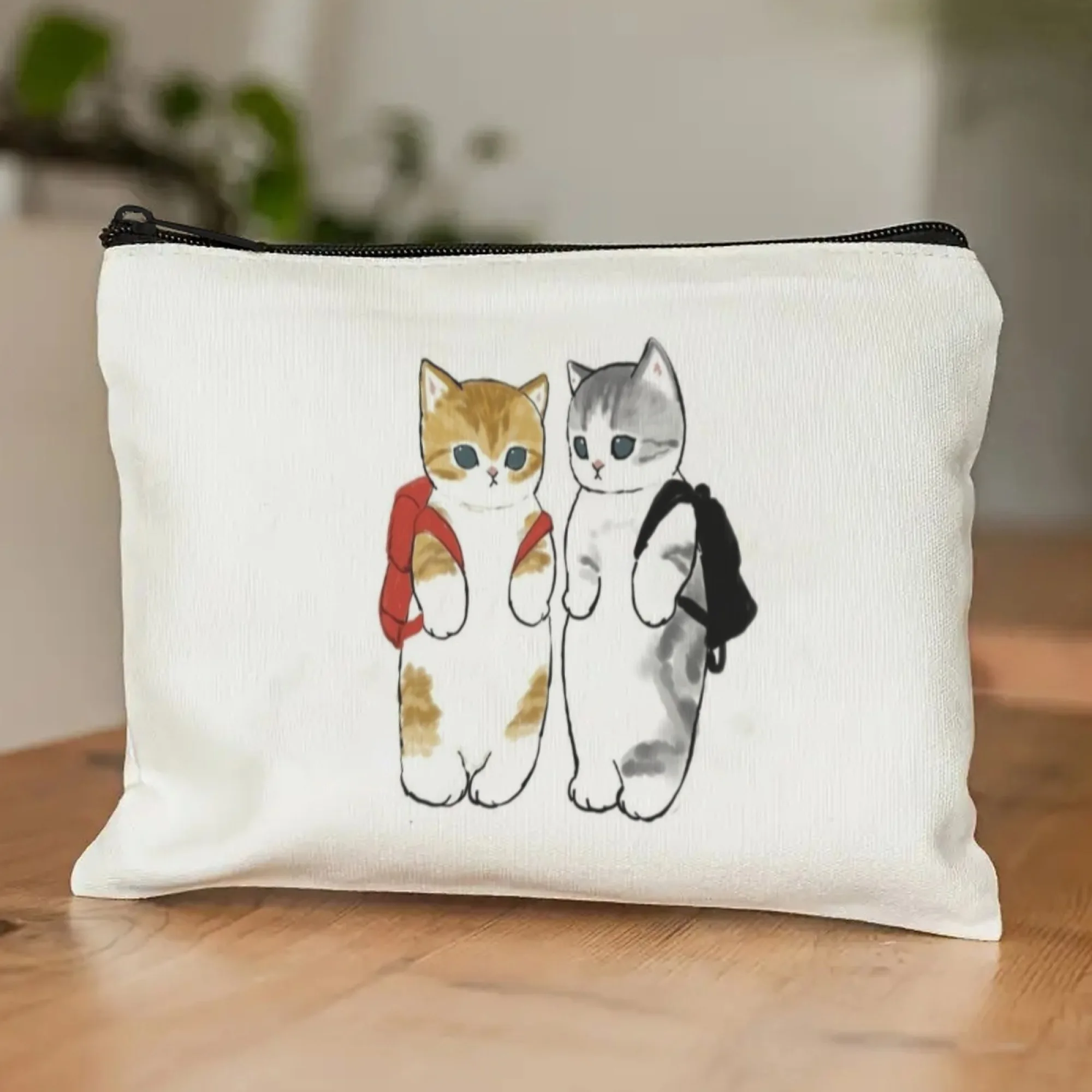 حقيبة مكياج كاواي موفيساند كات مطبوعة خفيفة الوزن ومحفظة للعملات المعدنية وسحاب حقيبة مستحضرات تجميل محمولة للأزياء اليومية #1