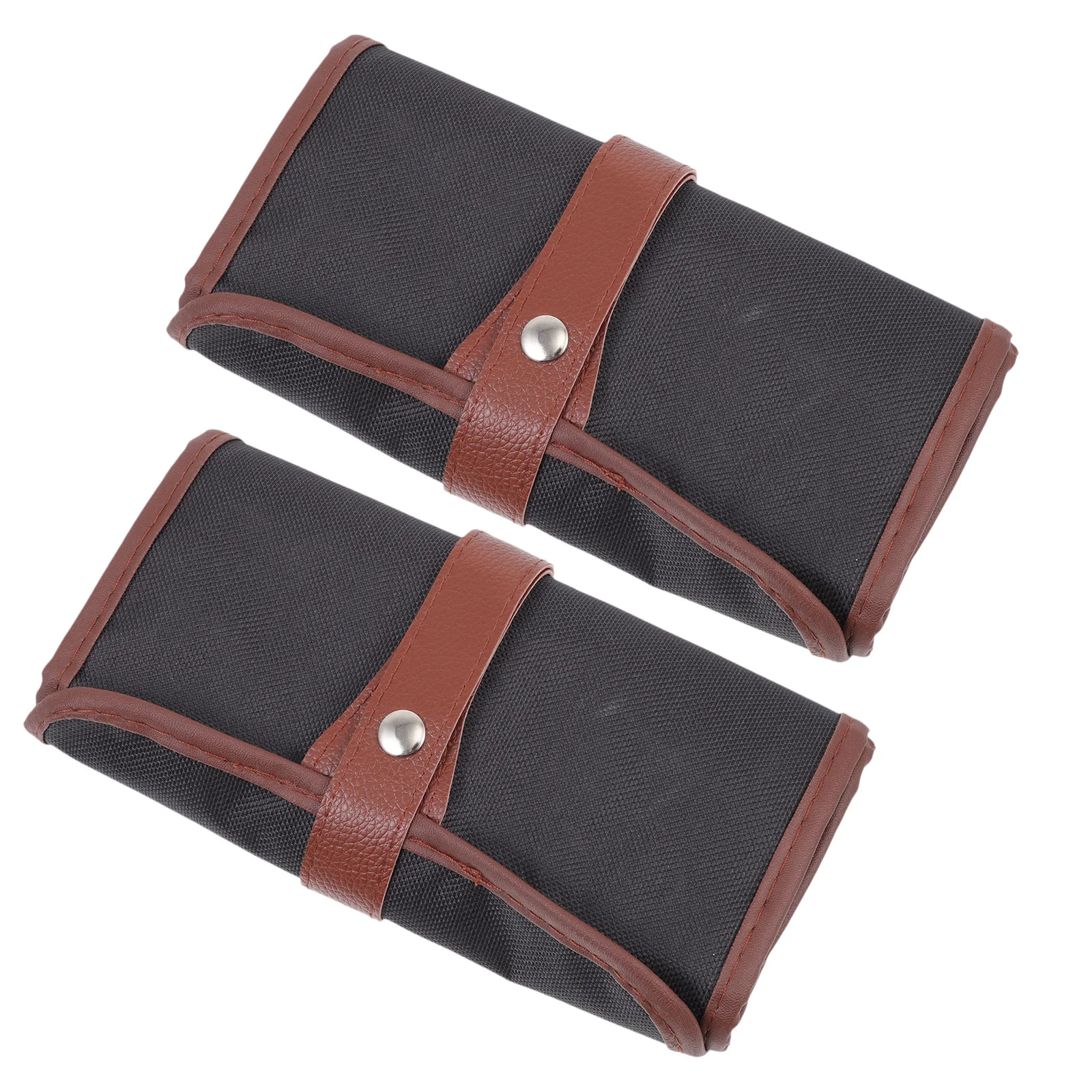 

2 Pcs Pencil Case Canvas Large Capacity Bag Curtain Rolling Holder Organizer Drawing Pencils Storage Slots Erasers Sharpeners