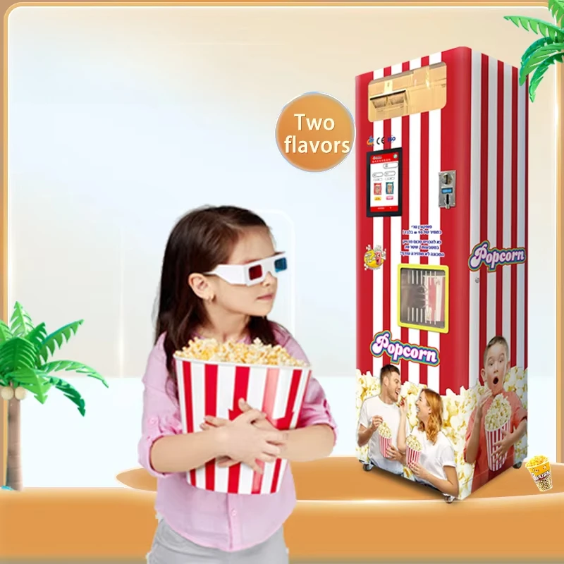 Smart Touch Screen Automatic  Popcorn Vending Machine With 2 Flavors for Commercial Use Snack Food Popcorn Vending Machine