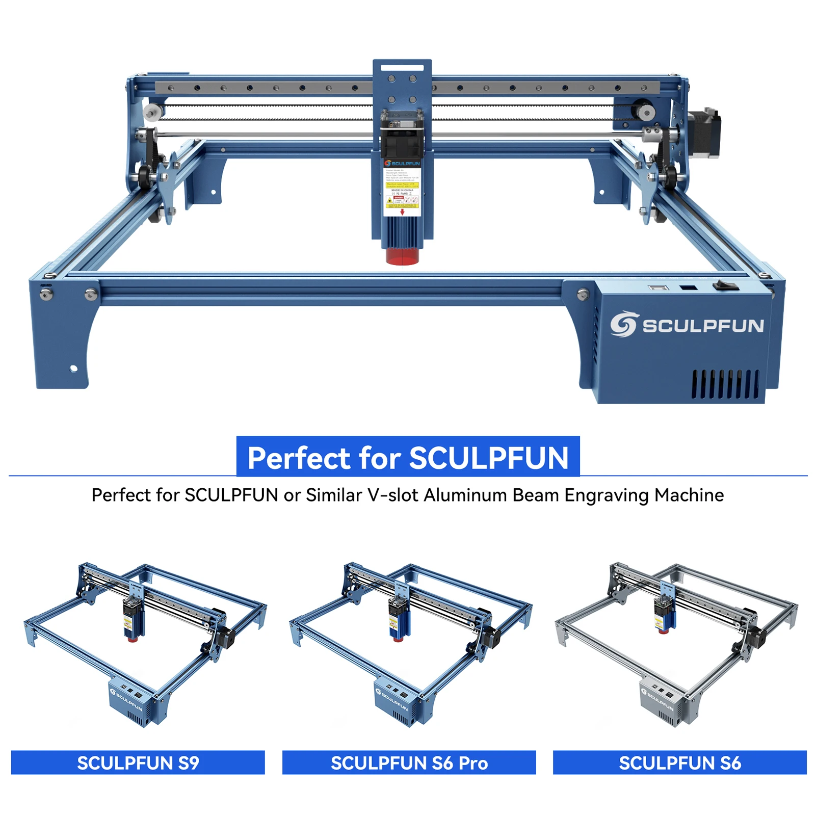 SCULPFUN S6/S6PRO/S9 X-axis Linear Guide Upgrade Kit High Precision Industrial Grade Direct Installation Without Drilling