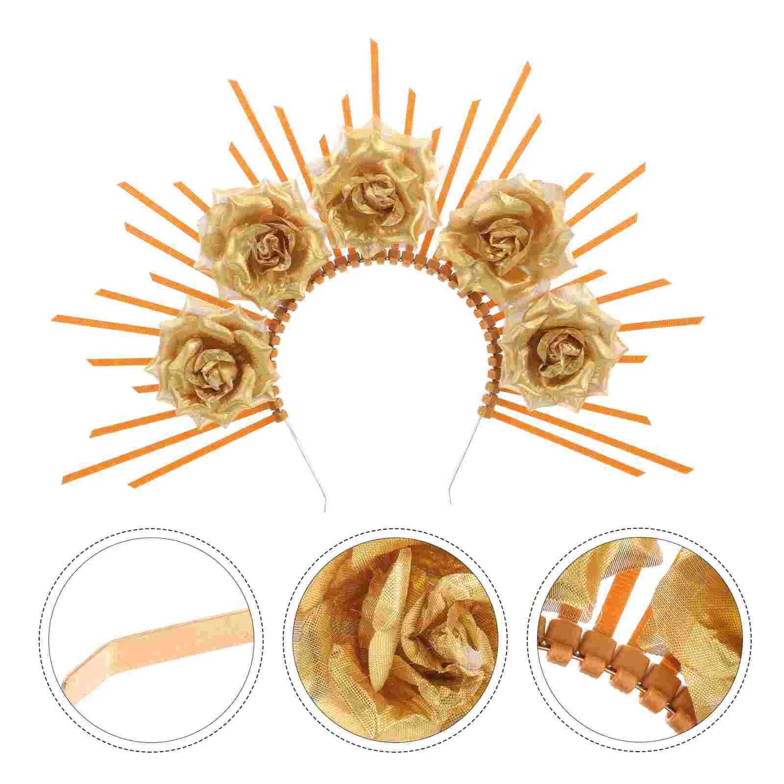 Halloween Headdress Goddess Crown Headband Zipper Tie Cosplay Party Photo Prop Costume Headpiece Plastic