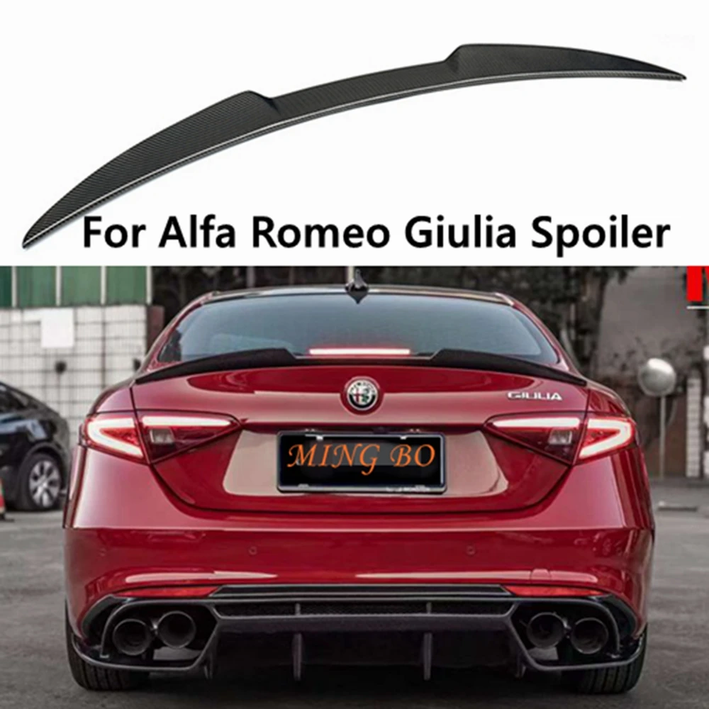 

Carbon Fiber / FRP Car Rear Spoiler Wing Trunk Lip For Alfa Romeo Giulia Spoiler Sedan 2015 - 2021 Rear Trunk Spoiler Boot Wing