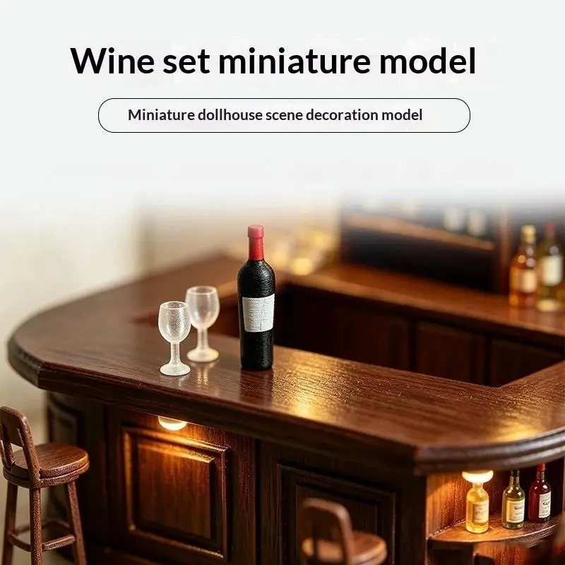 Dollhouse Mini Wine Champagne Cup Set Non-Toxic Resin 1:12 Scale for Diorama Decor Doll Scene Layout Hobby Collection