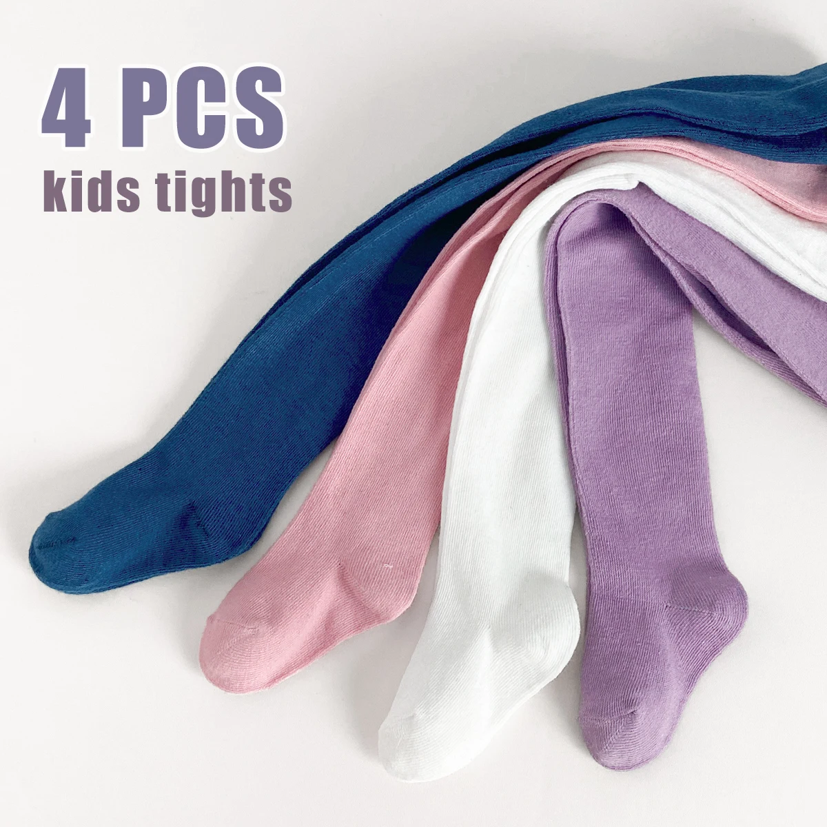 4 Stück Strumpfhosen für Kleinkinder, Mädchen, einfarbig, Basic-Leggings, mittlere Dicke, passend zu allen Anlässen – Detail 1