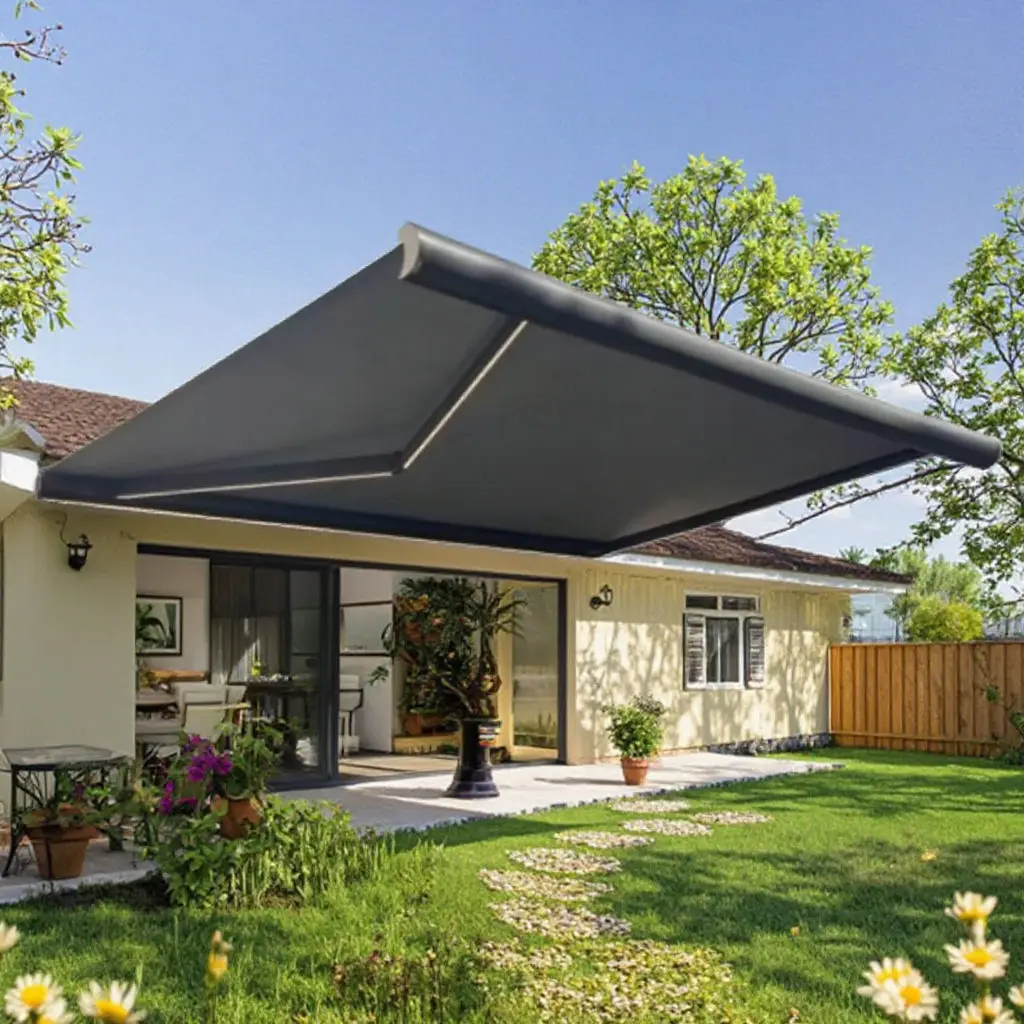 Affordable Outdoor Large Size Aluminum Frame Acrylic Sunshade Electric Full Cassette Canopy High Quality UV Protective Awning
