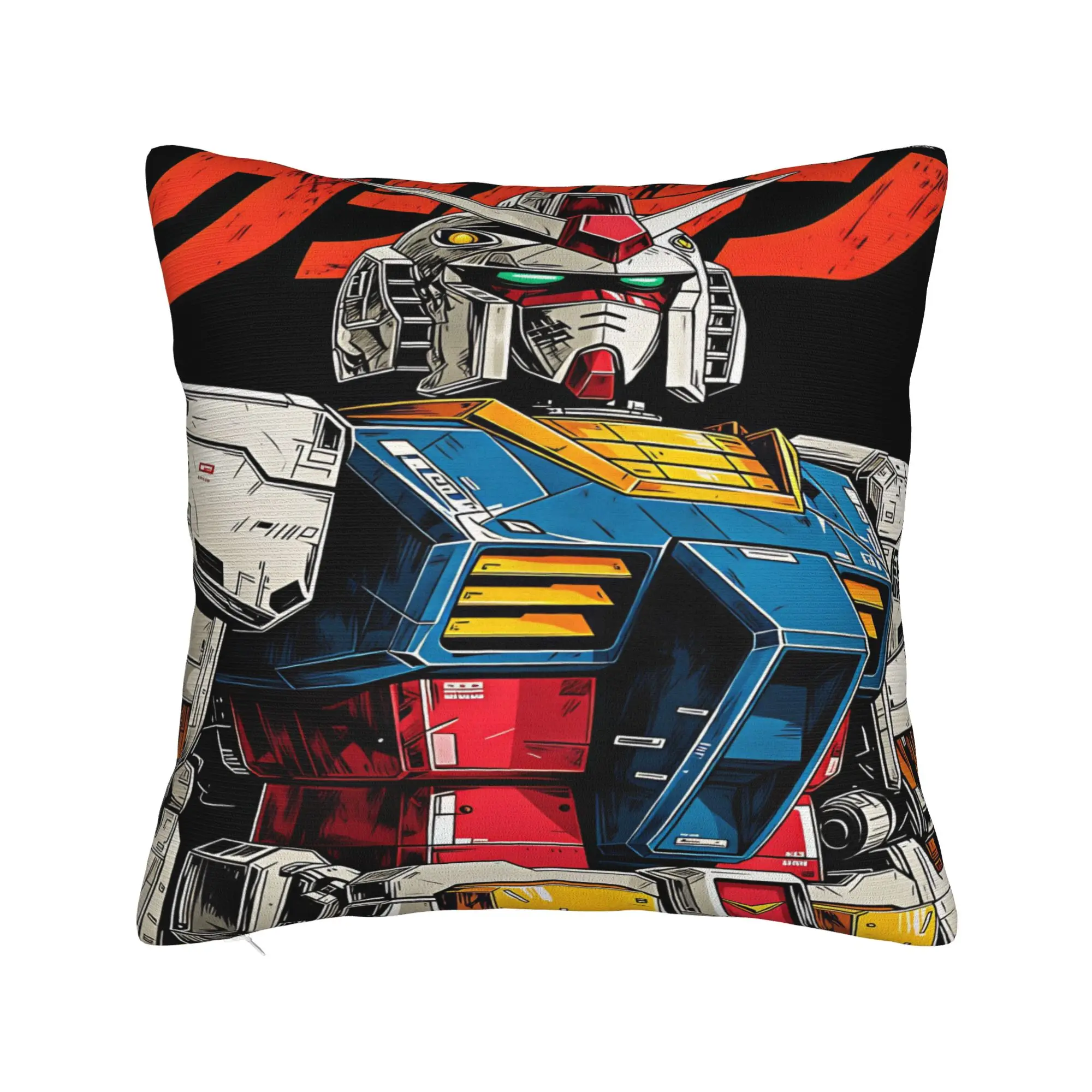 Pillow Case Mobile Suit Gundam Comfy  Pillow Cover For Sofa Bedroom Home Decor Funny Pillowcases