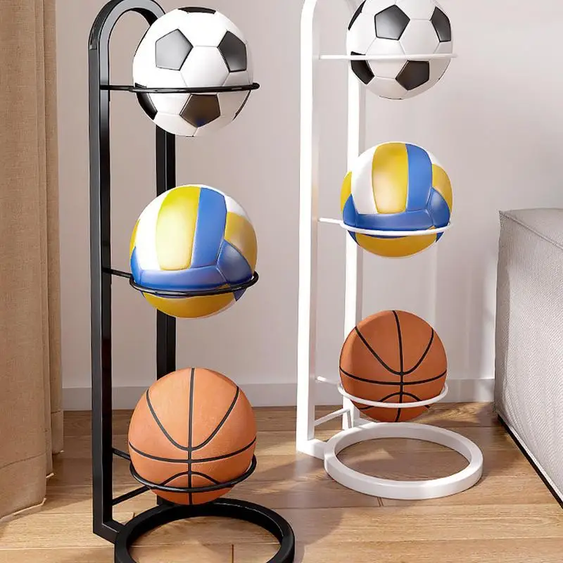 2-5 Layers Children Basketball Storage Rack Portable Stand Vertical Holder Indoor Put Ball Space Save Football Display Balls