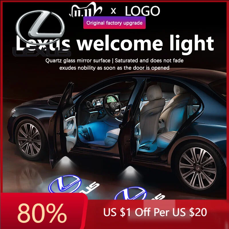 

2026 Hot Interior Stickers For Lexus ES250 ES300 350 RX300 LX450 LX470 LX570 RCF RC350 ES RX GX LS LX Led Car Door Welcome Light