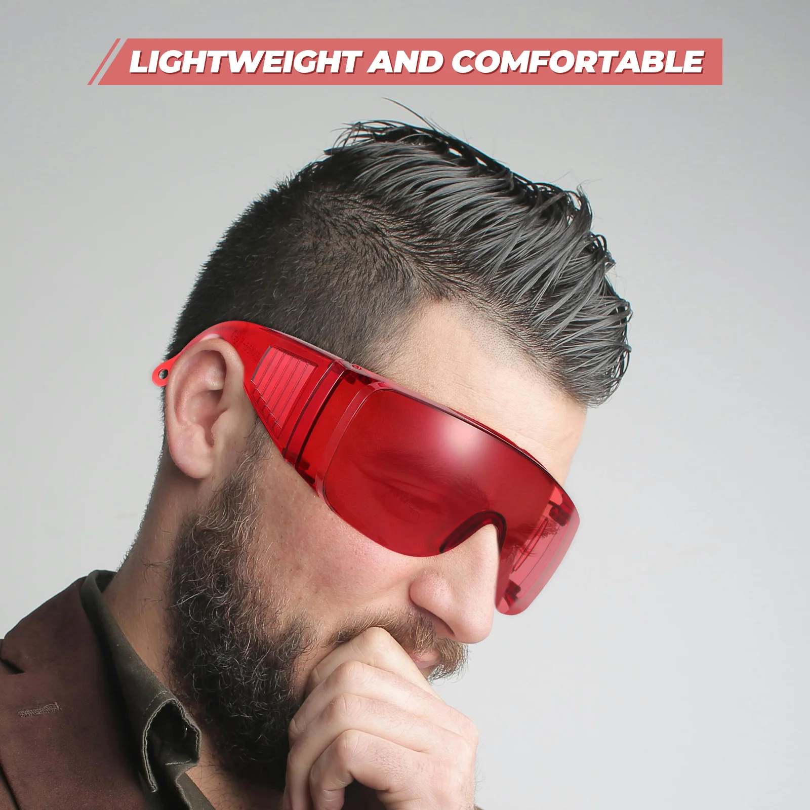 

Safety Goggles Anti Fog Round Protective Red Work Eye Glasses fog proof delicate windproof clear lens comfortable fit