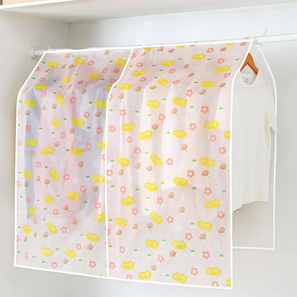 Clothing Dust Cover Transparent Dress Clothes Garment Dust Cover Hanging Organizer Waterproof Dustproof Clothes Wardrobe Storage