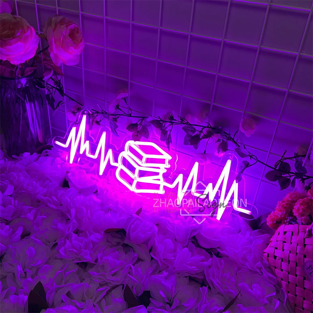 Libro Insegna al neon Libreria Casa Appeso a parete a LED Art Room Decor Biblioteca Luci notturne al neon a LED Decorazione camera da letto USB Insegne al neon