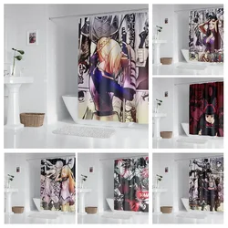 Anime Shower Curtain With Hook Bathroom Curtain Bathroom Decor Anime Decor bathroom accessories shower curtains for bathroom