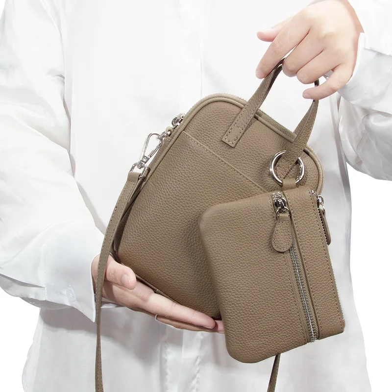 

Женская сумка из натуральной кожи, маленькая сумка через плечо с кошельком, композитная сумка, повседневная сумка с верхней ручкой, женская сумка-кроссбоди для телефона