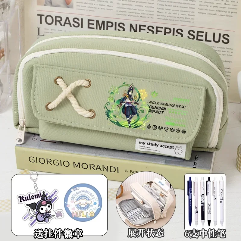 

Anime Game GS Impact Cos Mika Nahida Tighnari Yelan Layla Etc. Cotton Rope Atmosphere Simple Pencil Case Gift