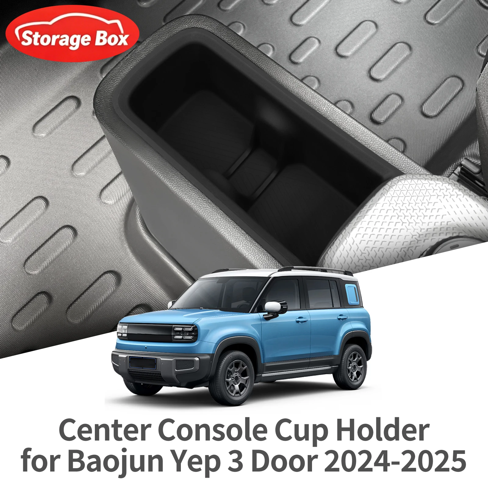 Water Cup Holder Insert Car Cup Box Silicone Organizer Tidying Accessories For Baojun Yep 3 Door 2024-2025