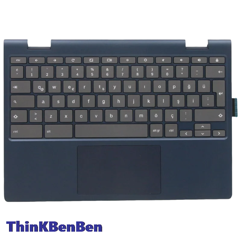 TR Turkish Blue Keyboard Upper Case Palmrest Shell Cover For Lenovo Ideapad Flex 3 CB 11 11IGL05 Chorom 5CB1D04858