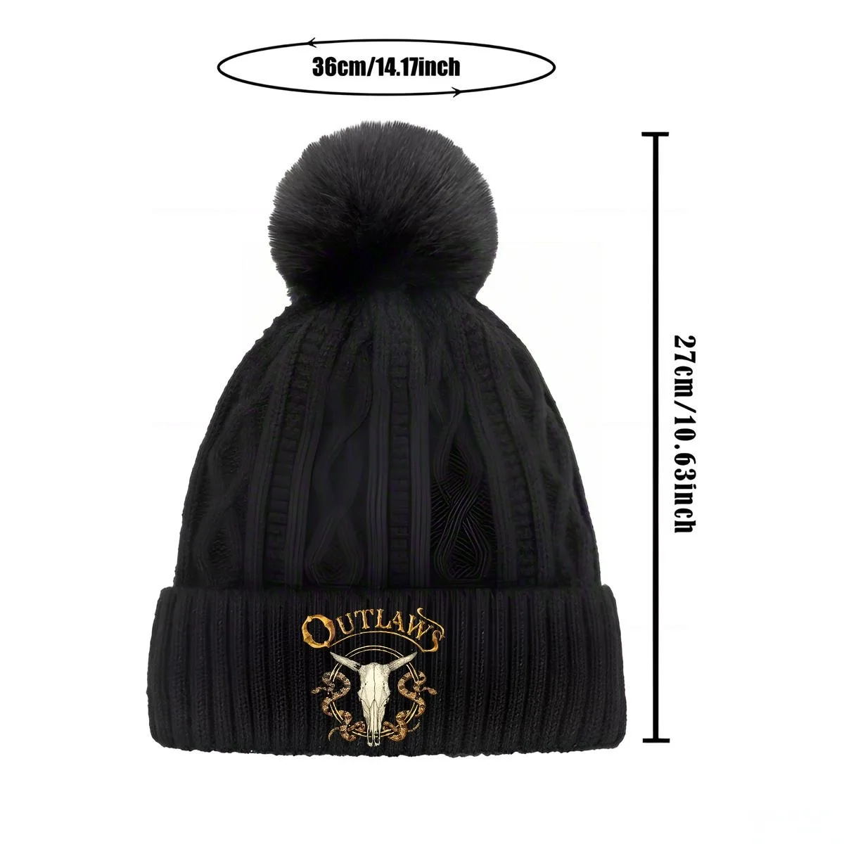 تي شيرت Damen 2 We Is Boxed للسيدات بأكمام ملفوفة، Swarz، M New للجنسين Pom Pom Knit Bean