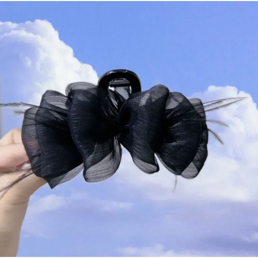 

Elegant Black Starry Cloud Rhinestone Hair Claw Clip Double Bow Accessories for Women Barrettes&Hair Gifts Wedding 헤어액세사리