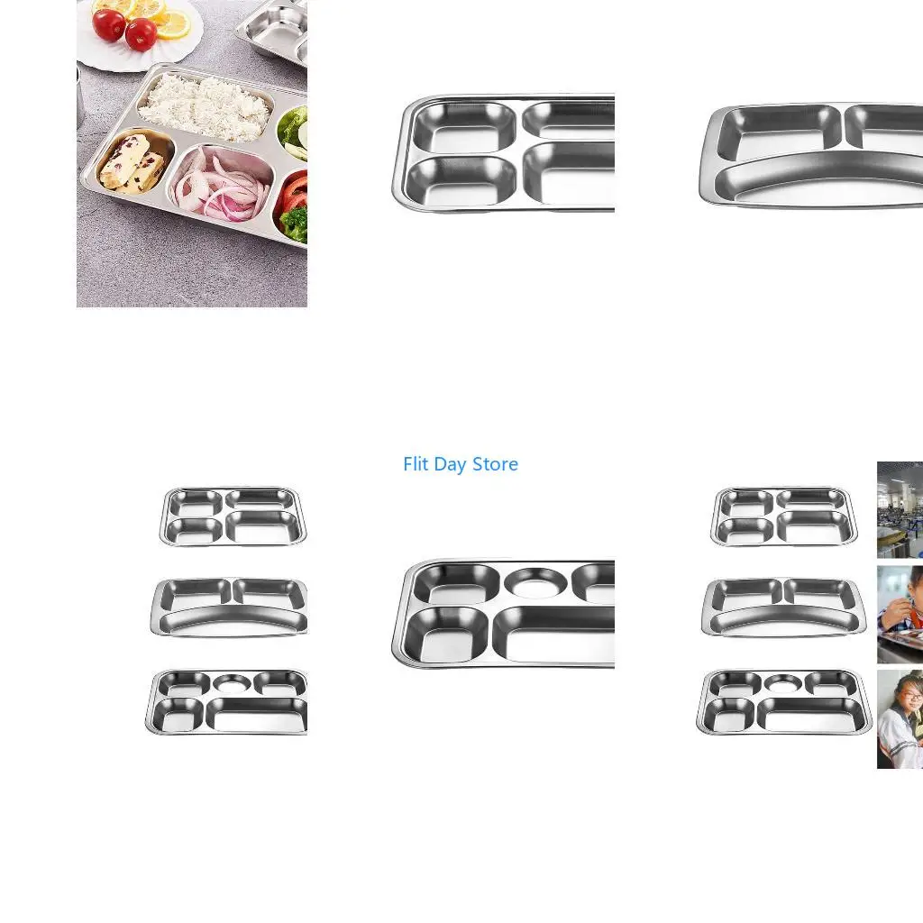 F92C Divided Dinner Tray Stainless Steel Lunch Container Company Dish