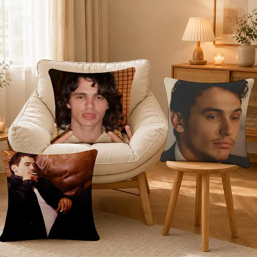 Actor James Franco Cinema Cushion Cover Personalized Short Plush Cushion Cover Sofa Pillowcase Bedroom Home Decor Gift