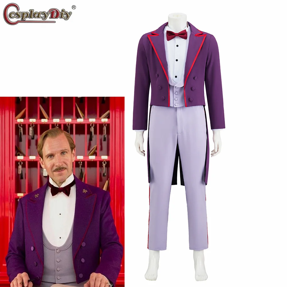 

The Grand Budapest Hotel M. Gustave Cosplay Costume Man's Top Jacket Pants Suit Halloween Party Stage Show Uniform