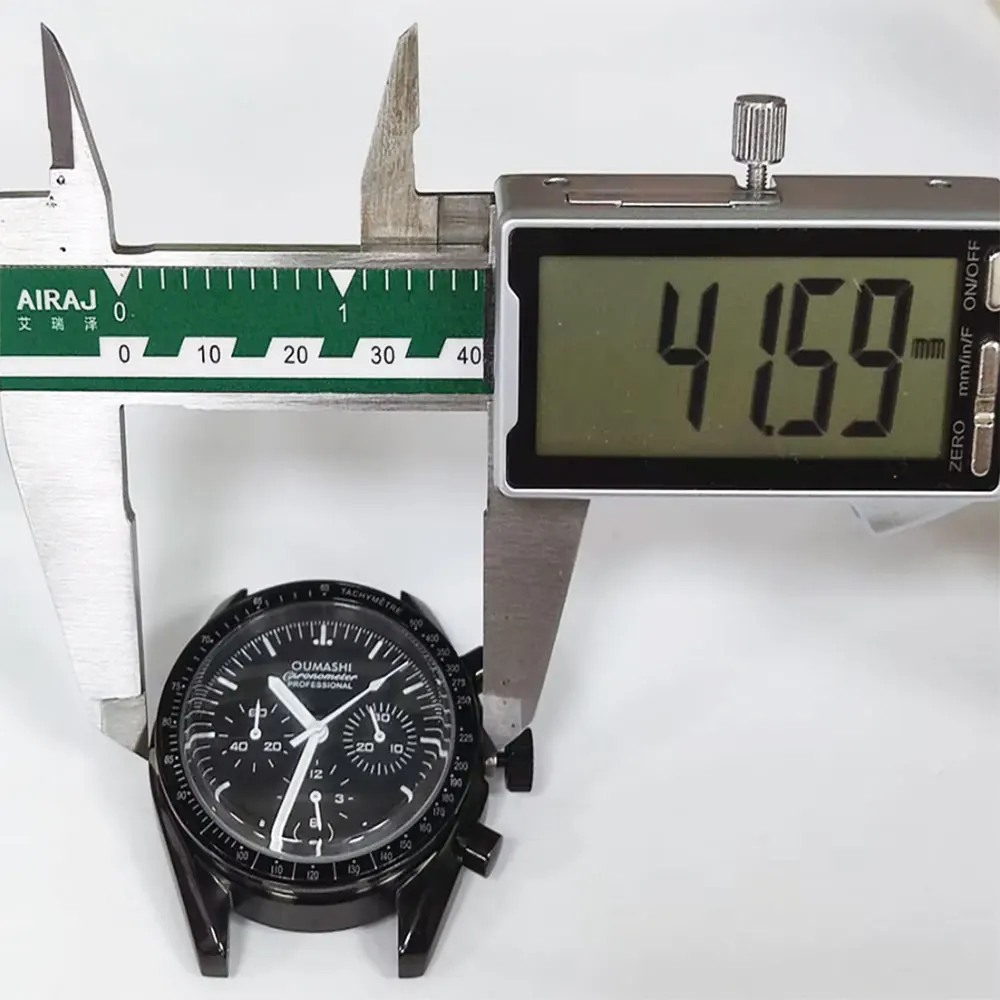 41 мм черные мужские наручные часы VK63 механизм хронограф сапфировое стекло резиновые деловые мужские водонепроницаемые наручные часы на заказ