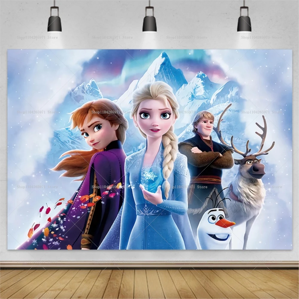 Disney congelado elsa anna princesa pano de fundo crianças meninas festa de  aniversário neve rainha inverno gelo foto fundo photozone decoração /  Artigos para Festas, image size:1000x1000