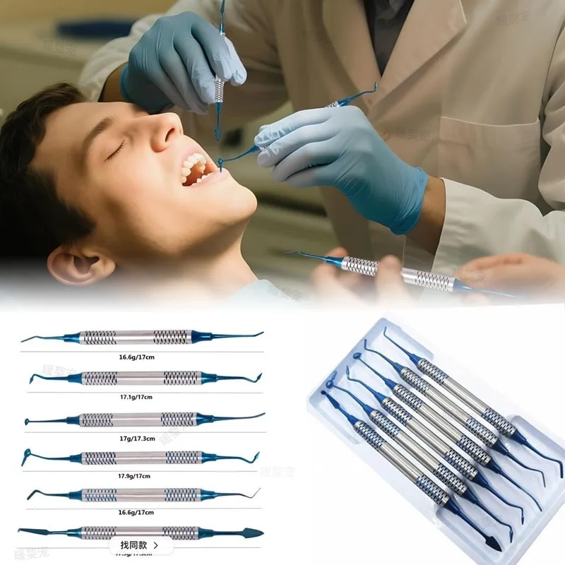 Restoration Instrument Tool Dental Aesthetic Restoration Oral Care Kit 6Pcs Professional Dental Composite Resin Filling Spatula
