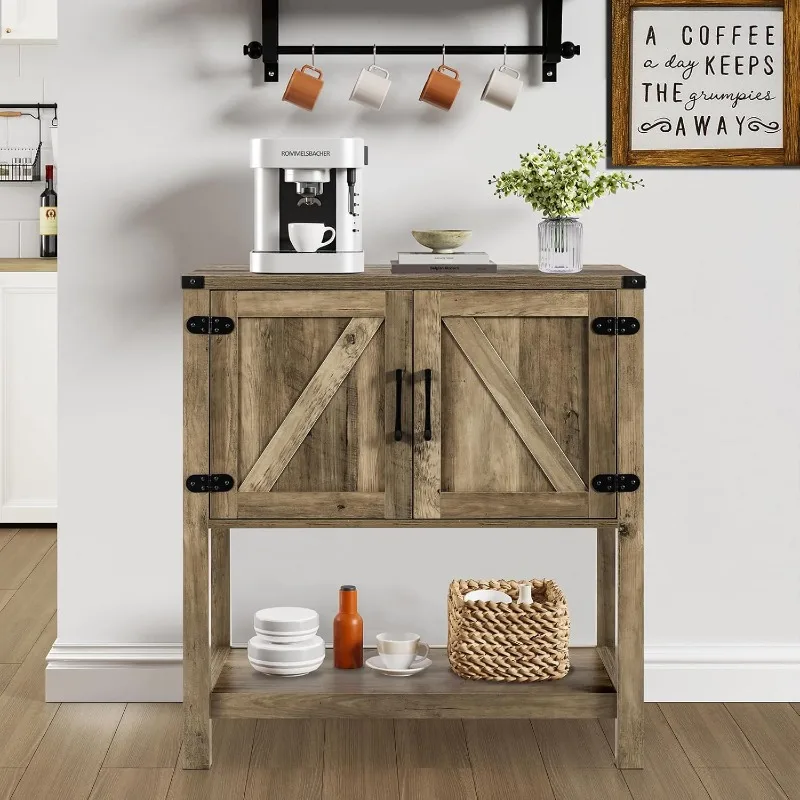 Sofa Table Console Table,Coffee Bar Cabinet,31.5 L x 13.8 D x 34.65 H Entryway Table with2 StorageCabinets,Farmhouse Foyer Table