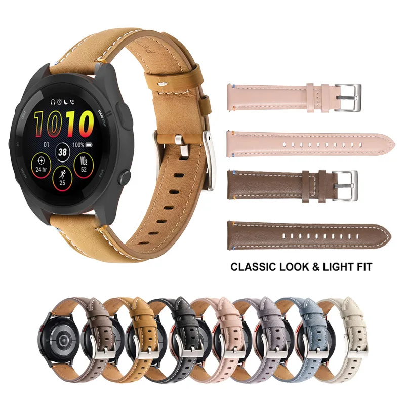 

20 22mm Strap Elegant Bracelet Fashion Leathe Band For Garmin Venu 3 / SQ 2 / 255 265 245 165 158 / Vivoactive 3 4 5 / Active 5