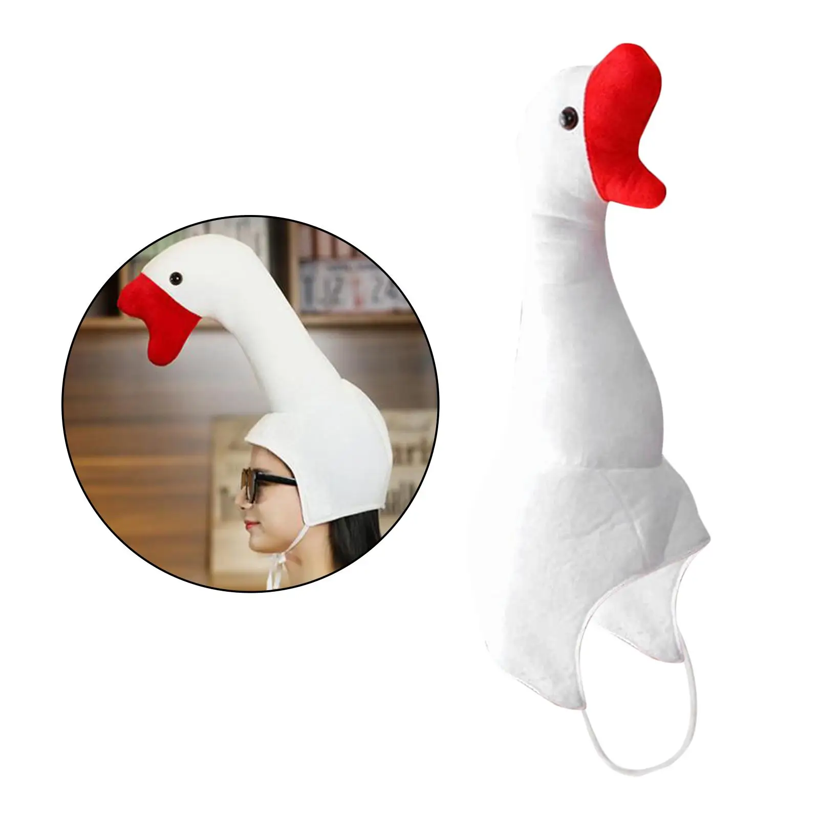 White Goose Earflap Hat Party Cute Cosplay Dress Up Costume